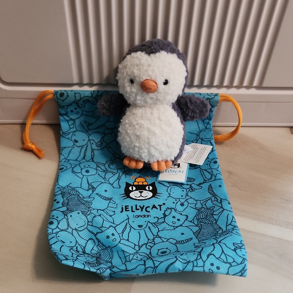 Jellycat Gray and White Peanut Penguin Plush